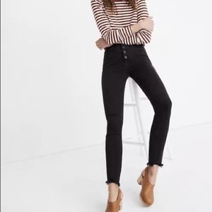 Madewell Berkeley 9" High-rise Raw Hem Skinny Jean Black Size 25
